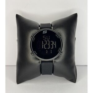 Skechers Digital Watch SR6065‎ Black Silicone Strap 30M Water Resistant New Batt